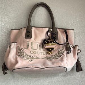 Juicy Couture Pink and Tan Tote Bag vintage